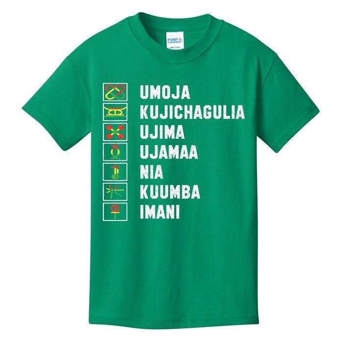 African American Christmas Kwanzaa Seven Principles Kids T-Shirt