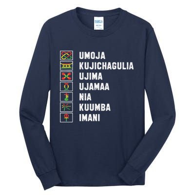 African American Christmas Kwanzaa Seven Principles Tall Long Sleeve T-Shirt