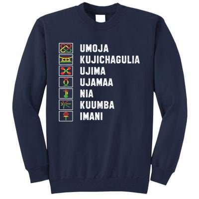 African American Christmas Kwanzaa Seven Principles Tall Sweatshirt