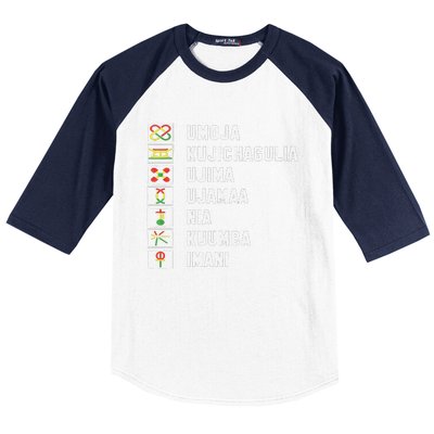 African American Christmas Kwanzaa Seven Principles Baseball Sleeve Shirt