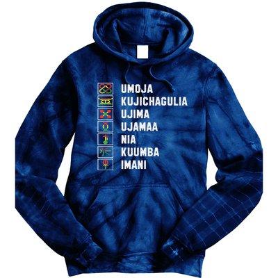 African American Christmas Kwanzaa Seven Principles Tie Dye Hoodie