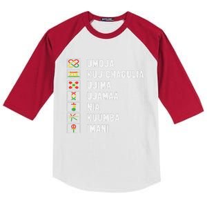 African American Christmas Kwanzaa Seven Principles Kids Colorblock Raglan Jersey