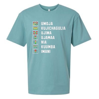 African American Christmas Kwanzaa Seven Principles Sueded Cloud Jersey T-Shirt