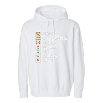 African American Christmas Kwanzaa Seven Principles Garment-Dyed Fleece Hoodie