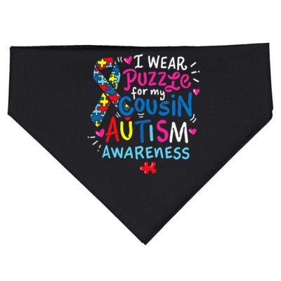 Autism Awareness Cousin funny support awareness month USA-Made Doggie Bandana