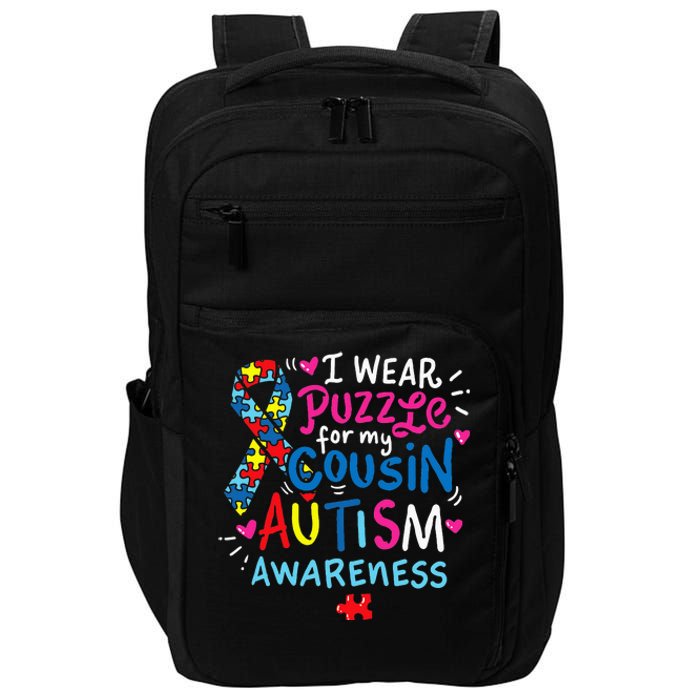 Autism Awareness Cousin funny support awareness month Impact Tech Backpack