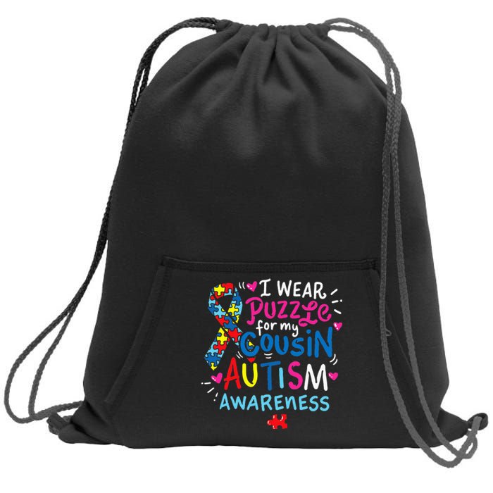 Autism Awareness Cousin funny support awareness month Sweatshirt Cinch Pack Bag