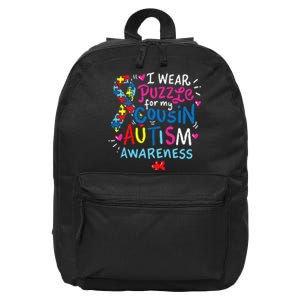 Autism Awareness Cousin funny support awareness month 16 in Basic Backpack