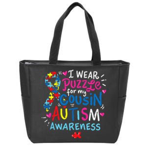 Autism Awareness Cousin funny support awareness month Zip Tote Bag