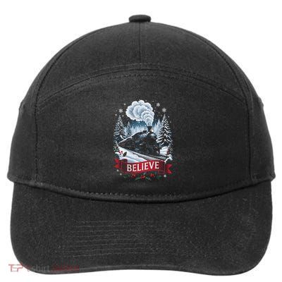 All Aboard Christmas North Pole Xmas Santa Long Sleeve 7-Panel Snapback Hat