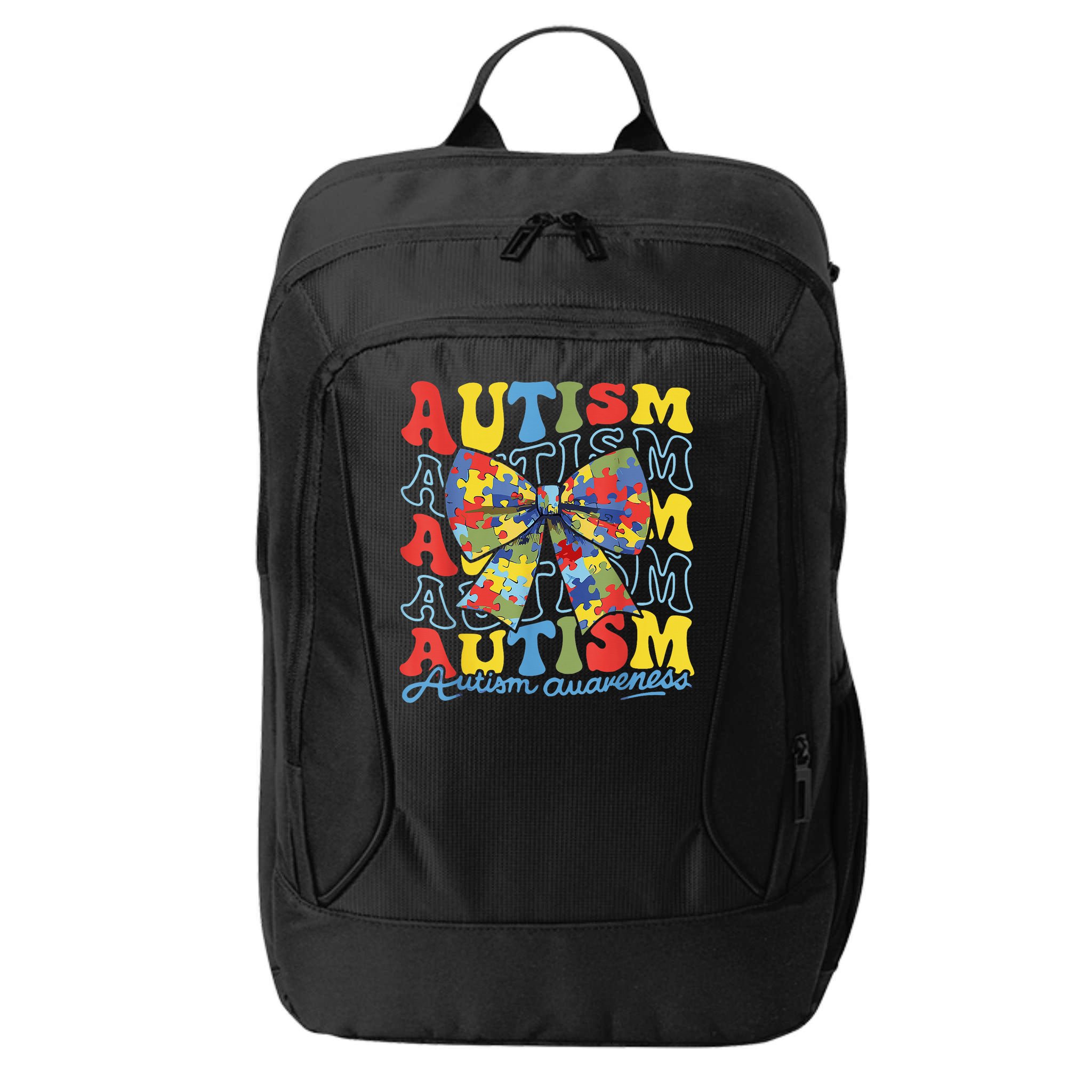 Autism Awareness Coquette Bow Autism Awareness Day Puzzle City Backpack
