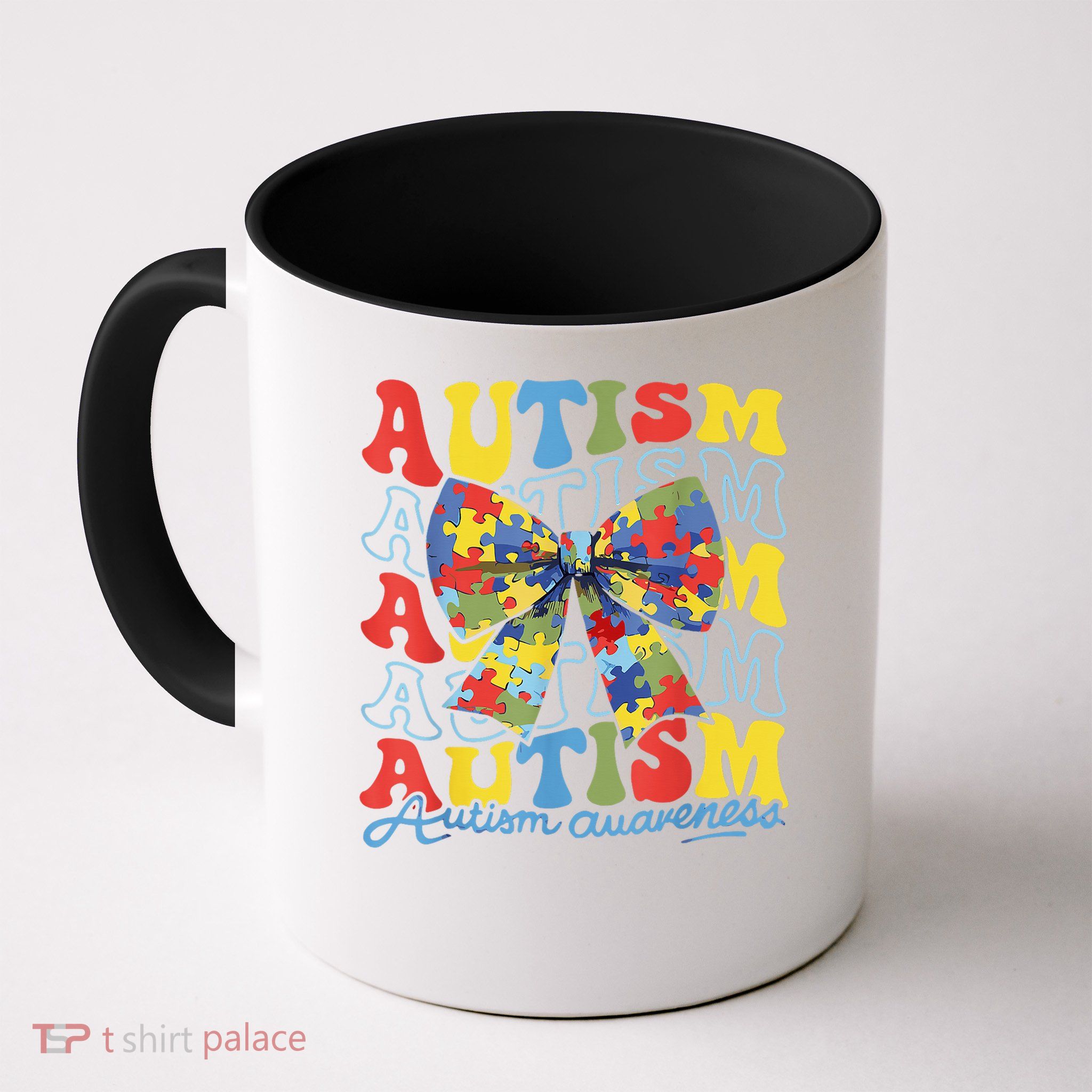 Autism Awareness Coquette Bow Autism Awareness Day Puzzle Mug