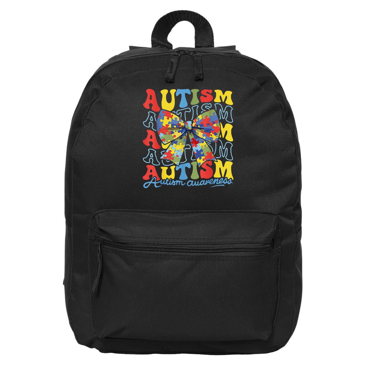 Autism Awareness Coquette Bow Autism Awareness Day Puzzle 16 in Basic Backpack