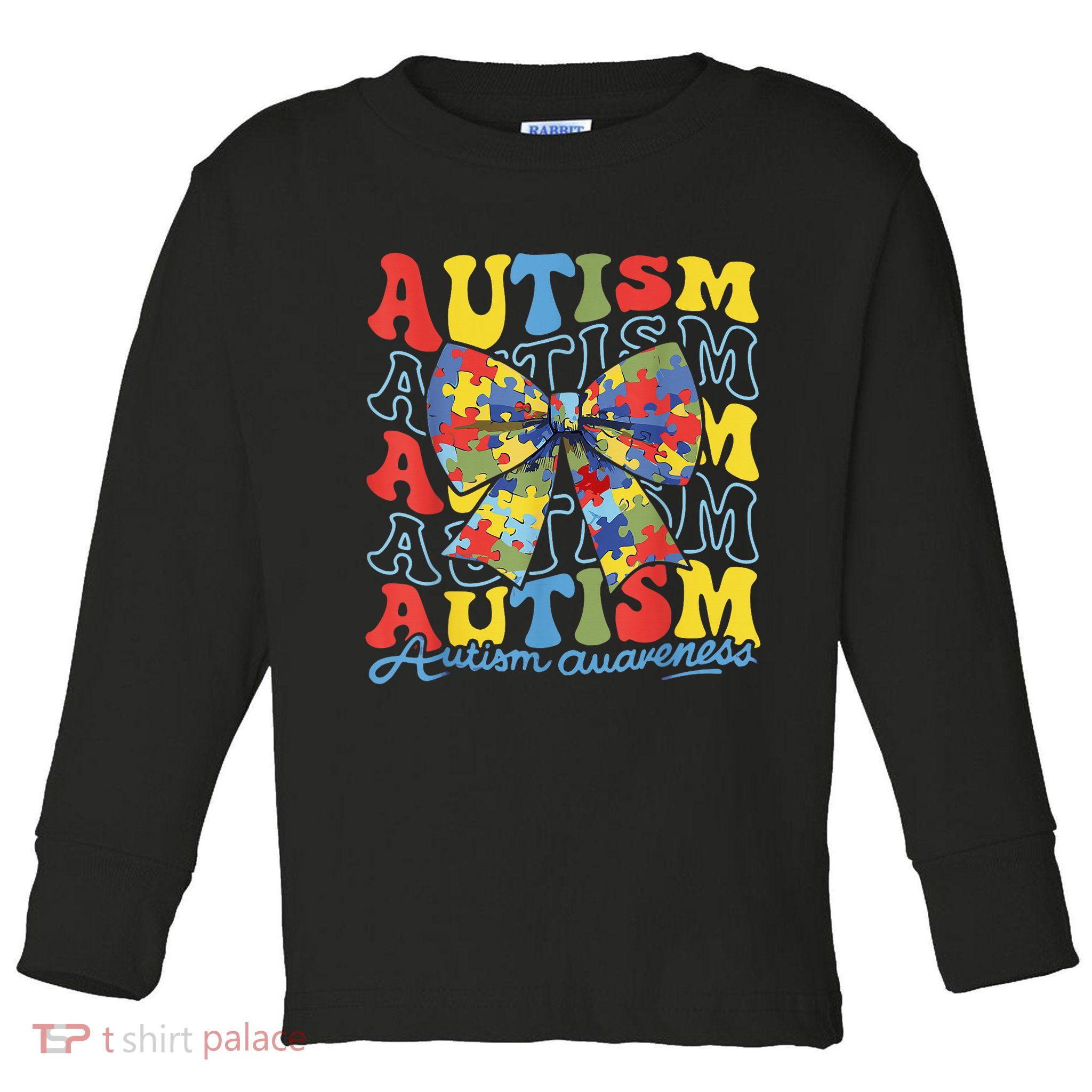 Autism Awareness Coquette Bow Autism Awareness Day Puzzle Toddler Long Sleeve Shirt