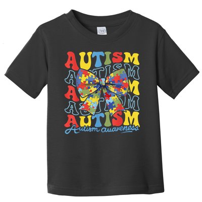 Autism Awareness Coquette Bow Autism Awareness Day Puzzle Toddler T-Shirt