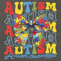 Autism Awareness Coquette Bow Autism Awareness Day Puzzle Cotton Canvas Backpack