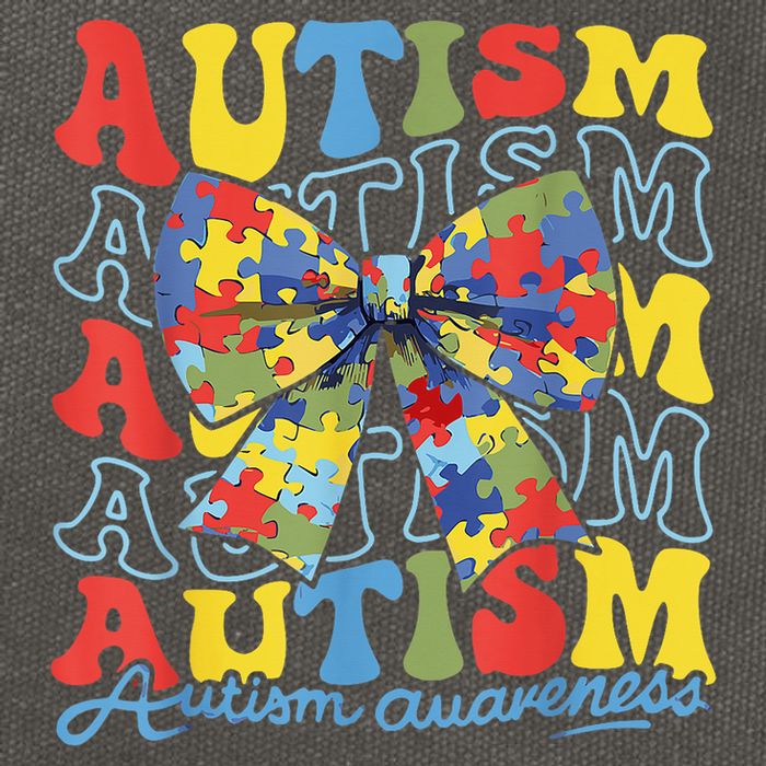 Autism Awareness Coquette Bow Autism Awareness Day Puzzle Cotton Canvas Backpack