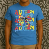 Autism Awareness Coquette Bow Autism Awareness Day Puzzle T-Shirt