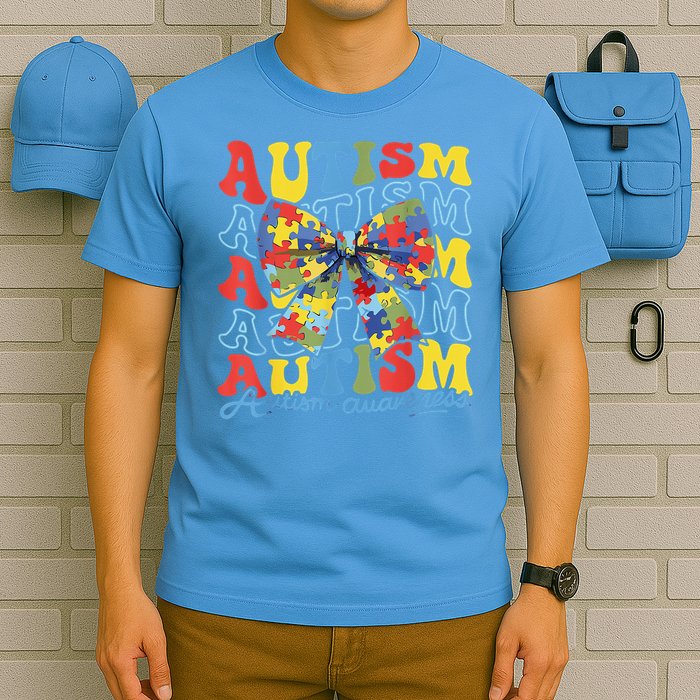 Autism Awareness Coquette Bow Autism Awareness Day Puzzle T-Shirt