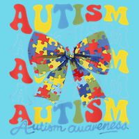 Autism Awareness Coquette Bow Autism Awareness Day Puzzle T-Shirt