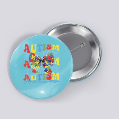 Autism Awareness Coquette Bow Autism Awareness Day Puzzle Button