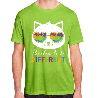 Autism Awareness Cat Warrior It's Ok To Be Different Adult ChromaSoft Performance T-Shirt