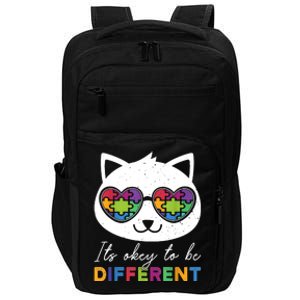 Autism Awareness Cat Warrior It's Ok To Be Different Impact Tech Backpack