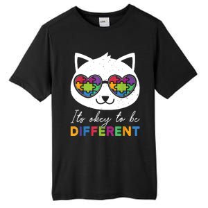 Autism Awareness Cat Warrior It's Ok To Be Different Tall Fusion ChromaSoft Performance T-Shirt