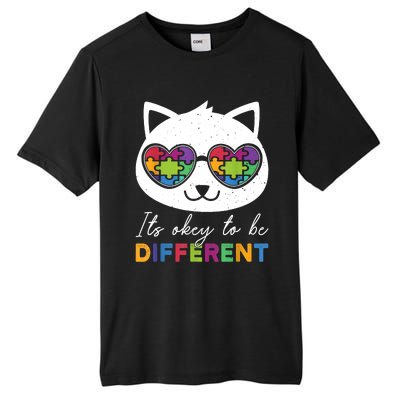 Autism Awareness Cat Warrior It's Ok To Be Different Tall Fusion ChromaSoft Performance T-Shirt