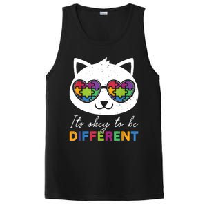 Autism Awareness Cat Warrior It's Ok To Be Different PosiCharge Competitor Tank