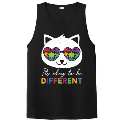 Autism Awareness Cat Warrior It's Ok To Be Different PosiCharge Competitor Tank