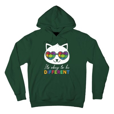 Autism Awareness Cat Warrior It's Ok To Be Different Hoodie