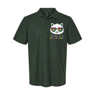 Autism Awareness Cat Warrior It's Ok To Be Different Softstyle Adult Sport Polo