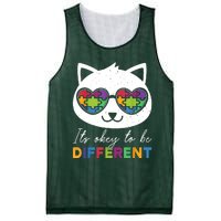 Autism Awareness Cat Warrior It's Ok To Be Different Mesh Reversible Basketball Jersey Tank