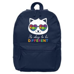 Autism Awareness Cat Warrior It's Ok To Be Different 16 in Basic Backpack