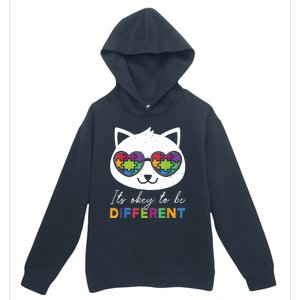 Autism Awareness Cat Warrior It's Ok To Be Different Urban Pullover Hoodie