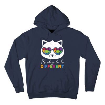 Autism Awareness Cat Warrior It's Ok To Be Different Tall Hoodie