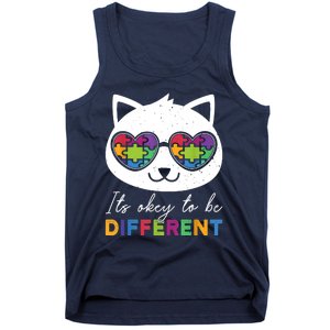 Autism Awareness Cat Warrior It's Ok To Be Different Tank Top