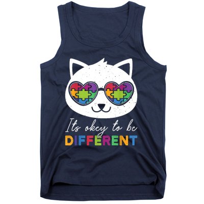 Autism Awareness Cat Warrior It's Ok To Be Different Tank Top