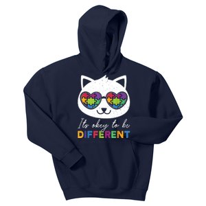 Autism Awareness Cat Warrior It's Ok To Be Different Kids Hoodie