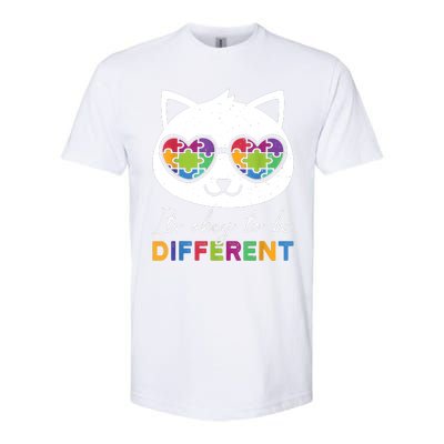 Autism Awareness Cat Warrior It's Ok To Be Different Softstyle CVC T-Shirt