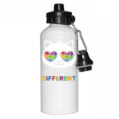 Autism Awareness Cat Warrior It's Ok To Be Different Aluminum Water Bottle