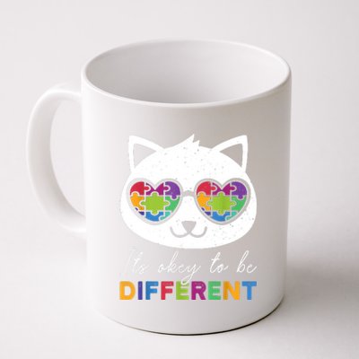 Autism Awareness Cat Warrior It's Ok To Be Different Coffee Mug