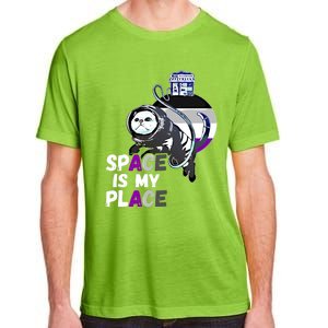 Asexual Astronaut Cat Retro Space Is My Place Ace Asexuality Gift Adult ChromaSoft Performance T-Shirt