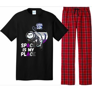 Asexual Astronaut Cat Retro Space Is My Place Ace Asexuality Gift Pajama Set