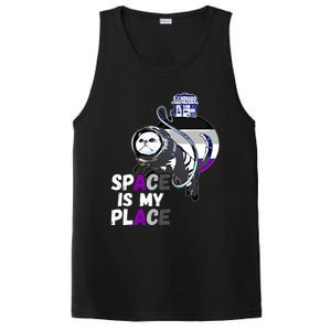 Asexual Astronaut Cat Retro Space Is My Place Ace Asexuality Gift PosiCharge Competitor Tank