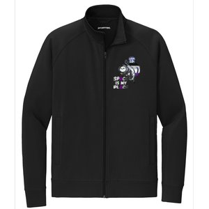 Asexual Astronaut Cat Retro Space Is My Place Ace Asexuality Gift Stretch Full-Zip Cadet Jacket