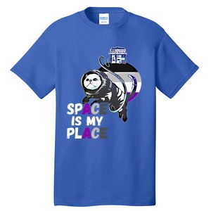 Asexual Astronaut Cat Retro Space Is My Place Ace Asexuality Gift Tall T-Shirt