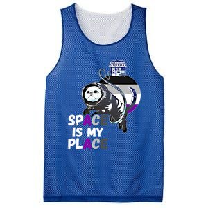 Asexual Astronaut Cat Retro Space Is My Place Ace Asexuality Gift Mesh Reversible Basketball Jersey Tank