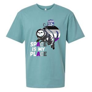 Asexual Astronaut Cat Retro Space Is My Place Ace Asexuality Gift Sueded Cloud Jersey T-Shirt